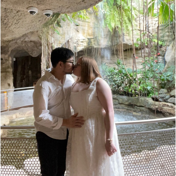 Devoted Dreamer Ivory Lace-Up Bustier Midi Dress With Pockets - Picture 5 of 9